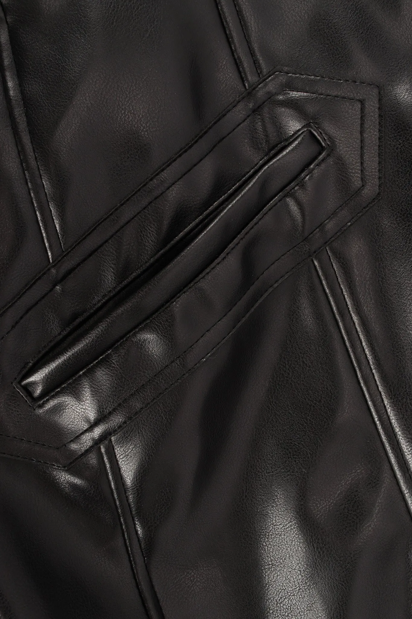 Double Breasted Faux Leather Blazer