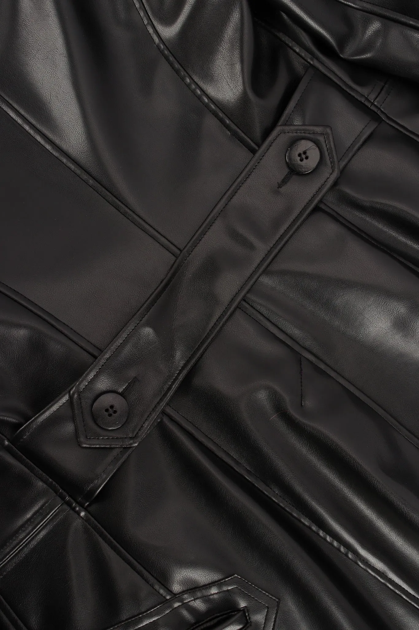 Double Breasted Faux Leather Blazer
