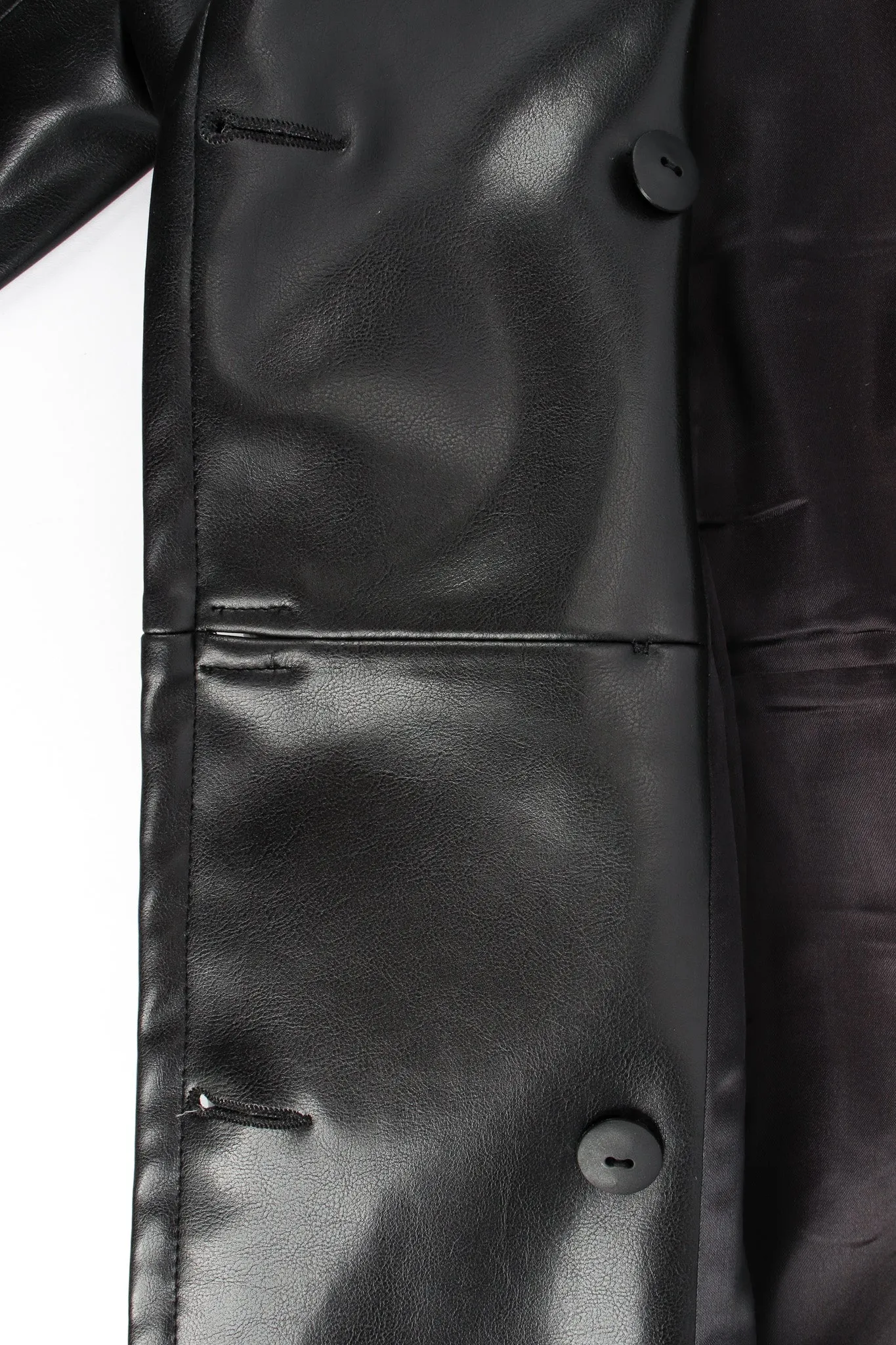 Double Breasted Faux Leather Blazer
