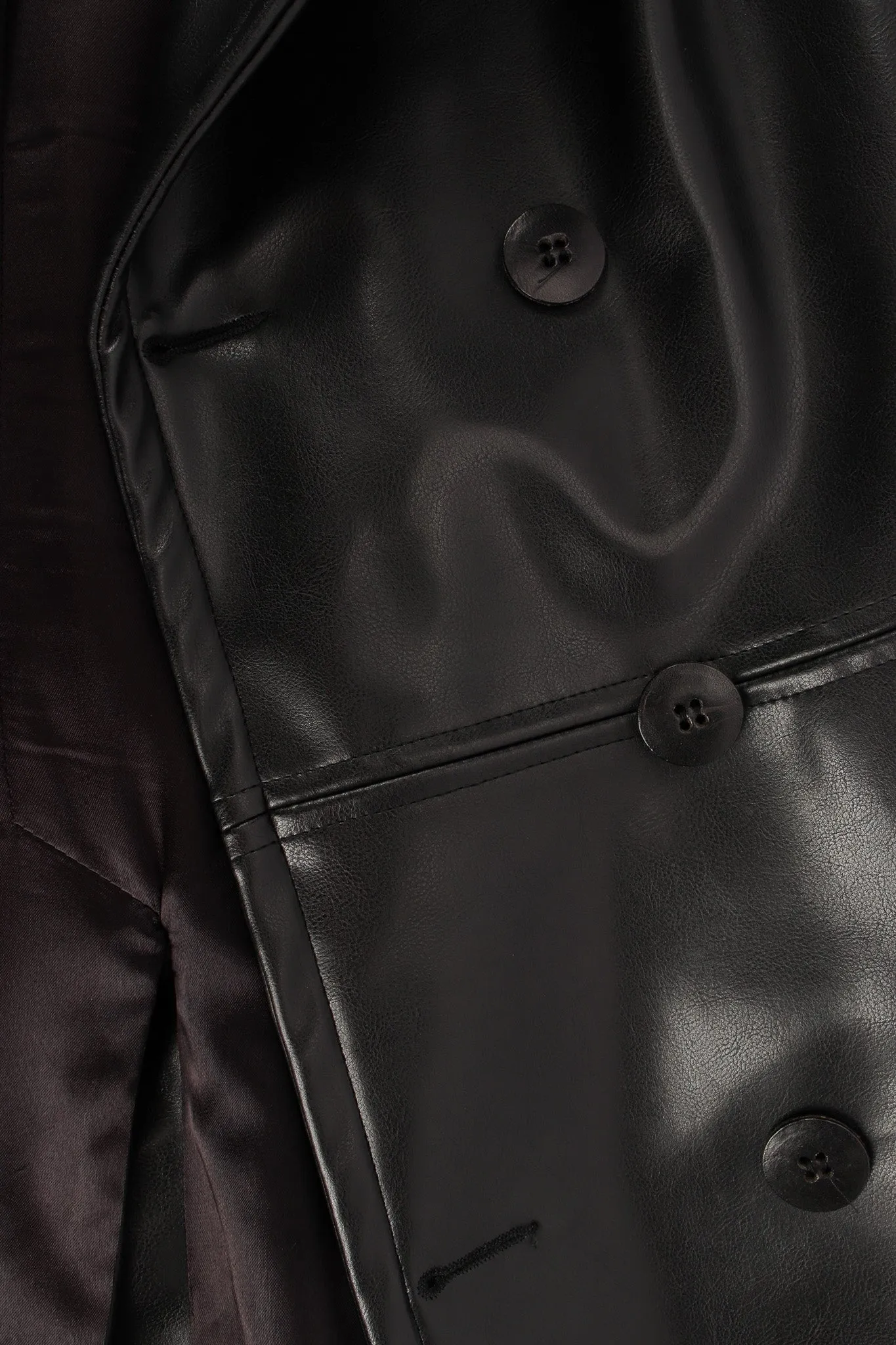 Double Breasted Faux Leather Blazer
