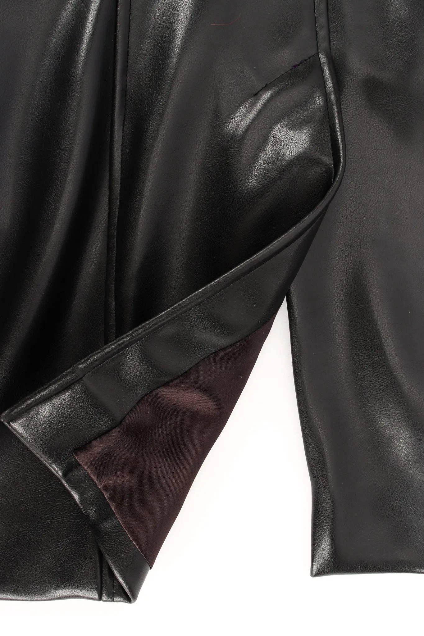 Double Breasted Faux Leather Blazer