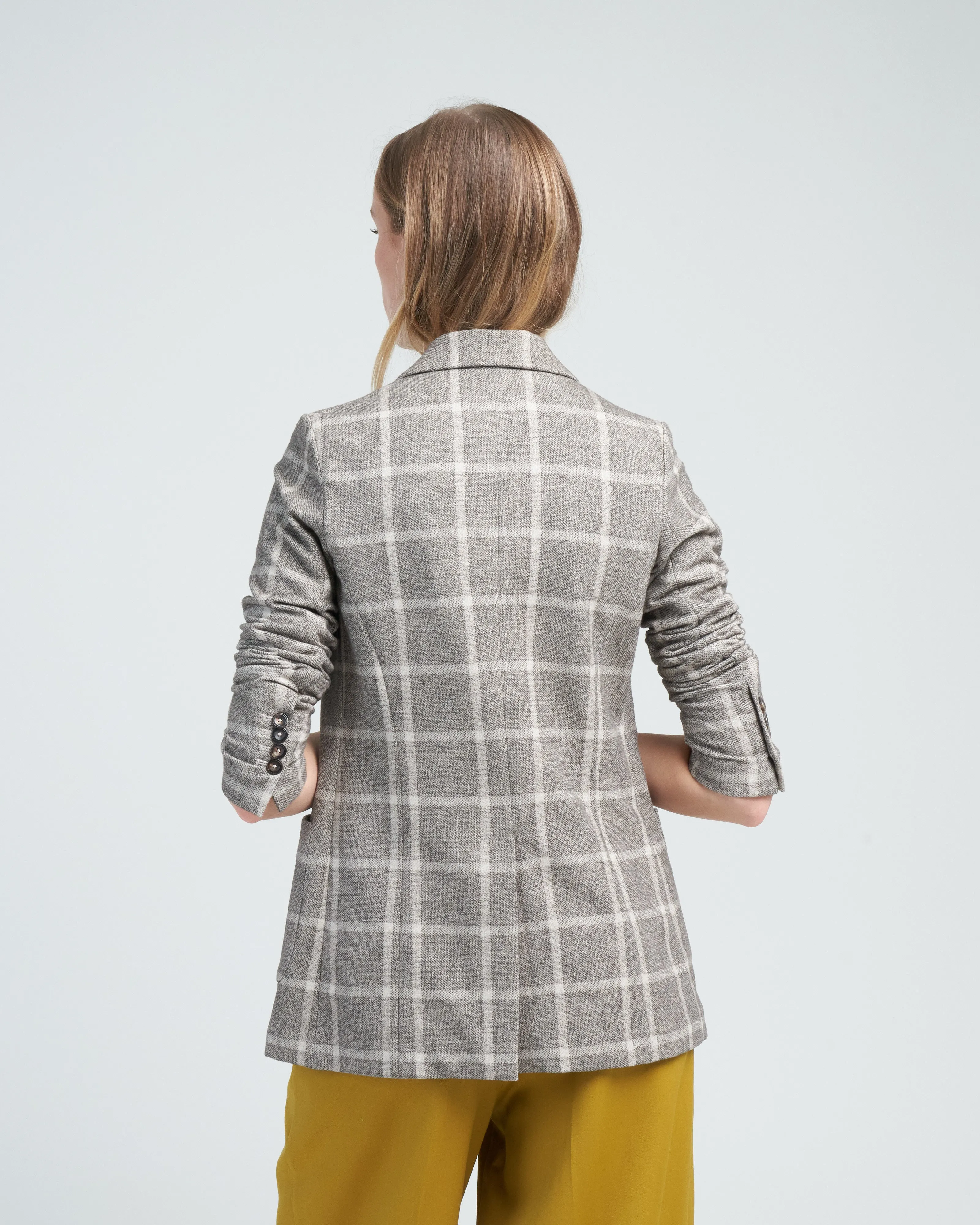 double breasted plaid jacket