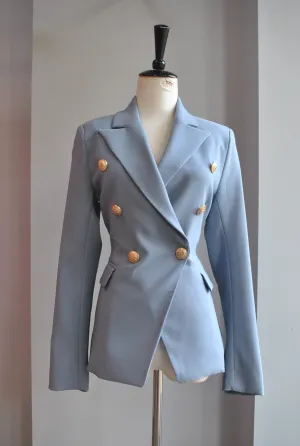 DUSTY BLUE DOUBLE BREASTED BLAZER