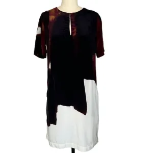 Ecru Silk Mini Shift Dress| Size XS