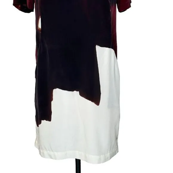 Ecru Silk Mini Shift Dress| Size XS