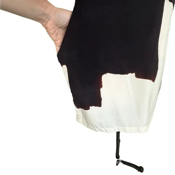 Ecru Silk Mini Shift Dress| Size XS