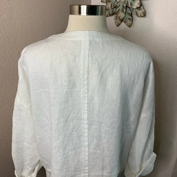 Eileen Fisher 100% Organic Linen Jacket Blazer
