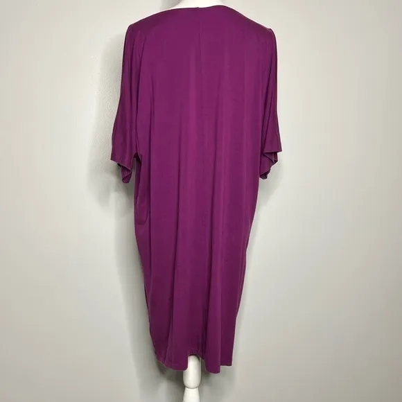Eileen Fisher Jersey Elbow Sleeve Boat Neck Knee Length Shift Dress