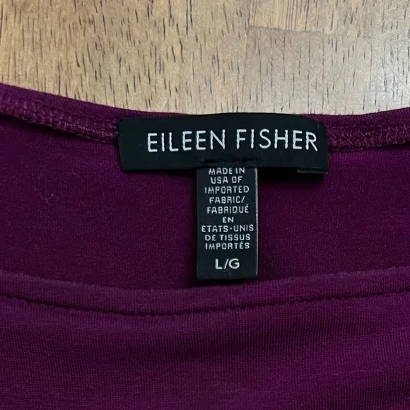 Eileen Fisher Jersey Elbow Sleeve Boat Neck Knee Length Shift Dress