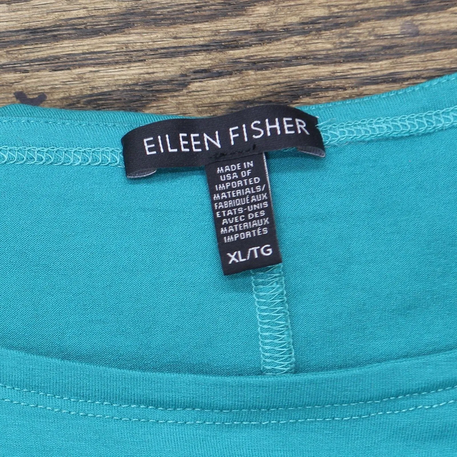 Eileen Fisher Women's Asymmetrical Side-Stretch Jersey Shift Dress Turquoise XL