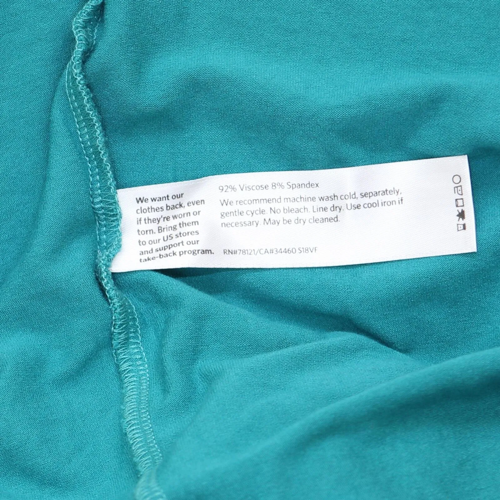 Eileen Fisher Women's Asymmetrical Side-Stretch Jersey Shift Dress Turquoise XL
