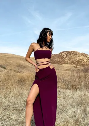 Elektra Skirt Co ord - Wine