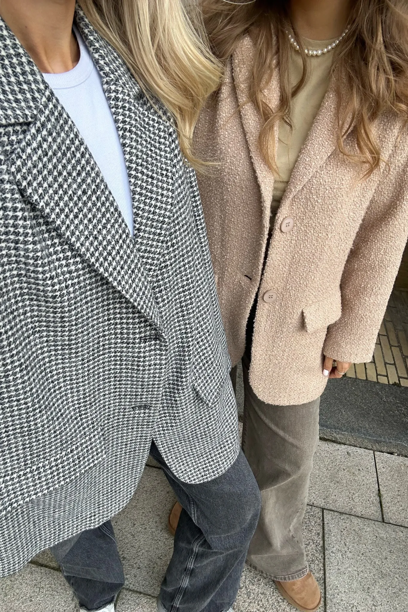ElisaIC Blazer - Grå Beige Ternet