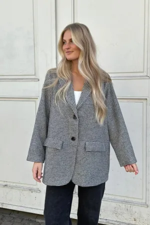ElisaIC Blazer - Grå Beige Ternet