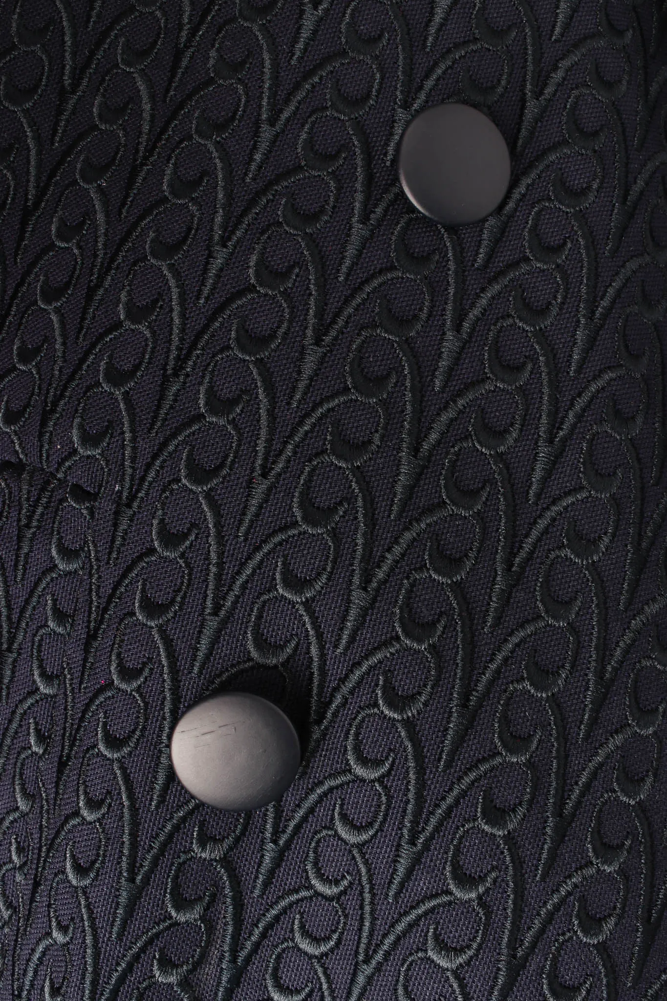 Embroidered Swirl Double Breasted Coat