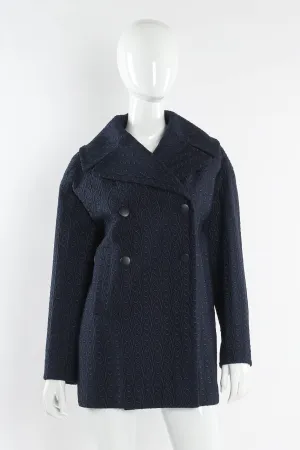 Embroidered Swirl Double Breasted Coat