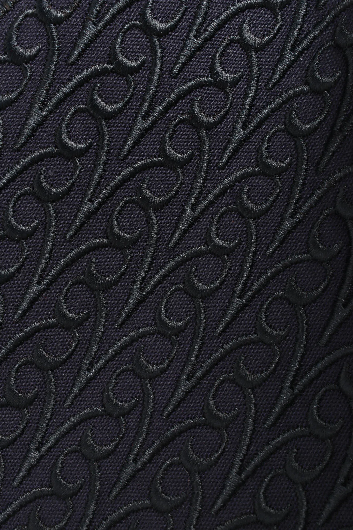 Embroidered Swirl Double Breasted Coat