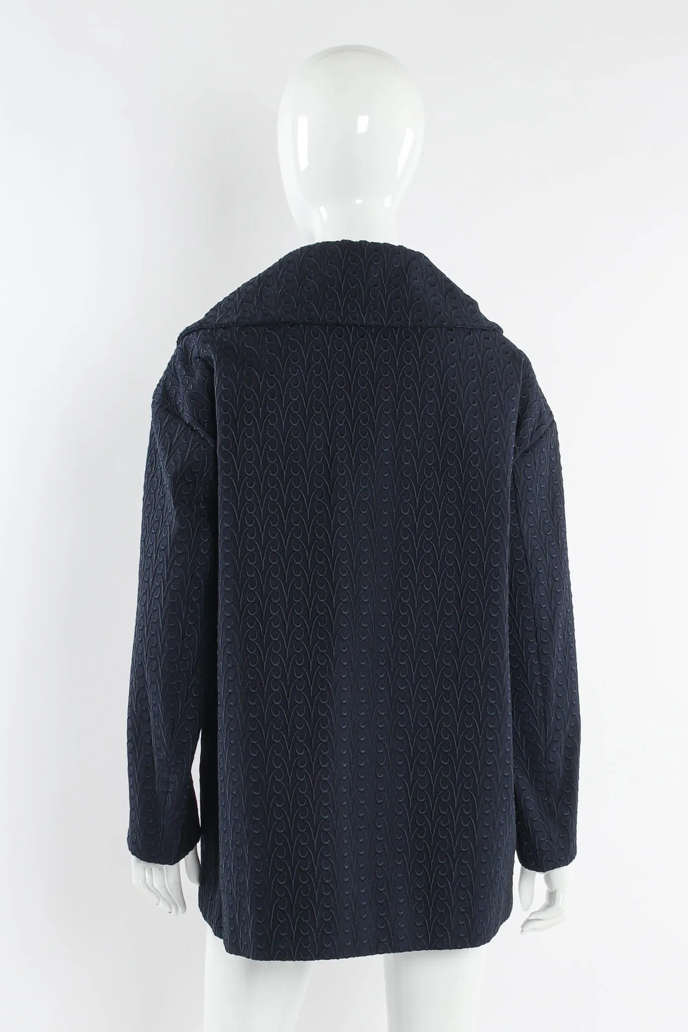 Embroidered Swirl Double Breasted Coat