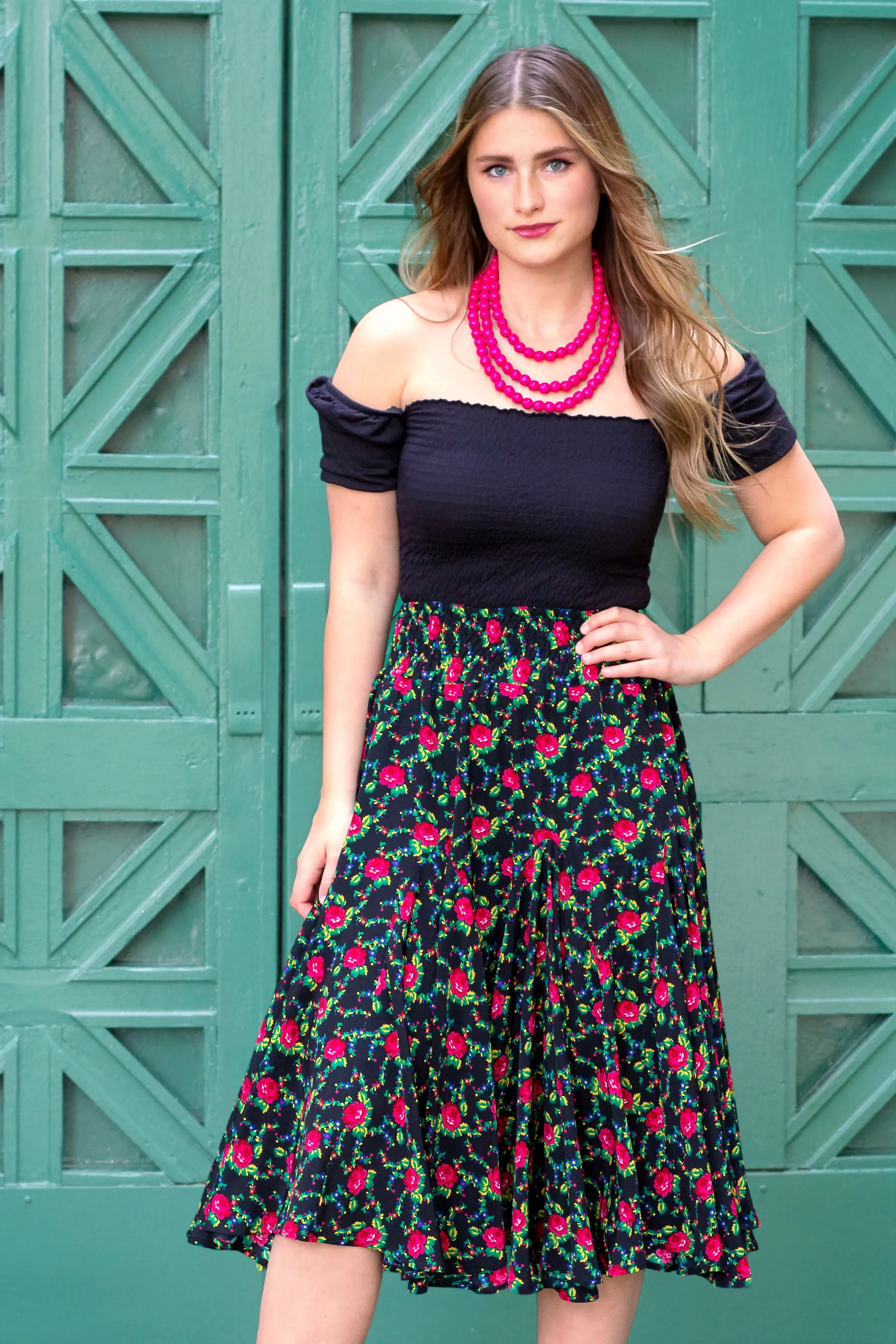 Emilia Black Folk Skirt