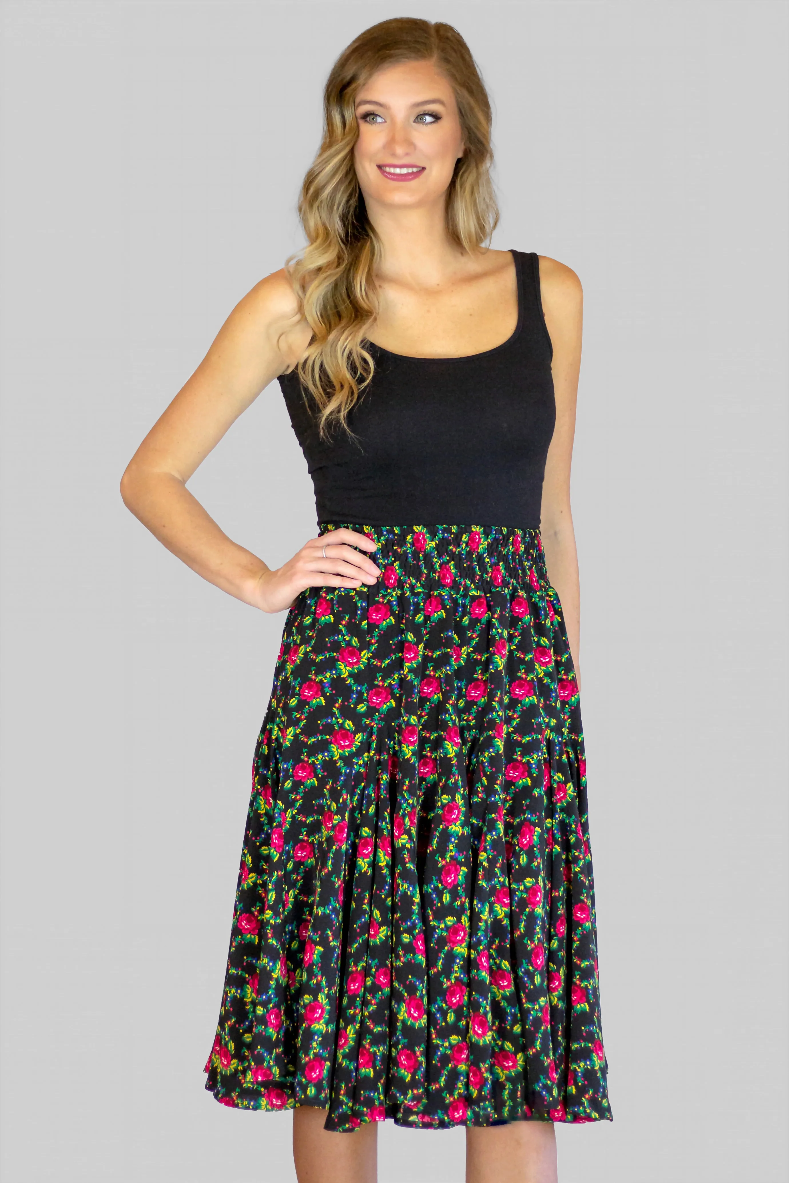 Emilia Black Folk Skirt