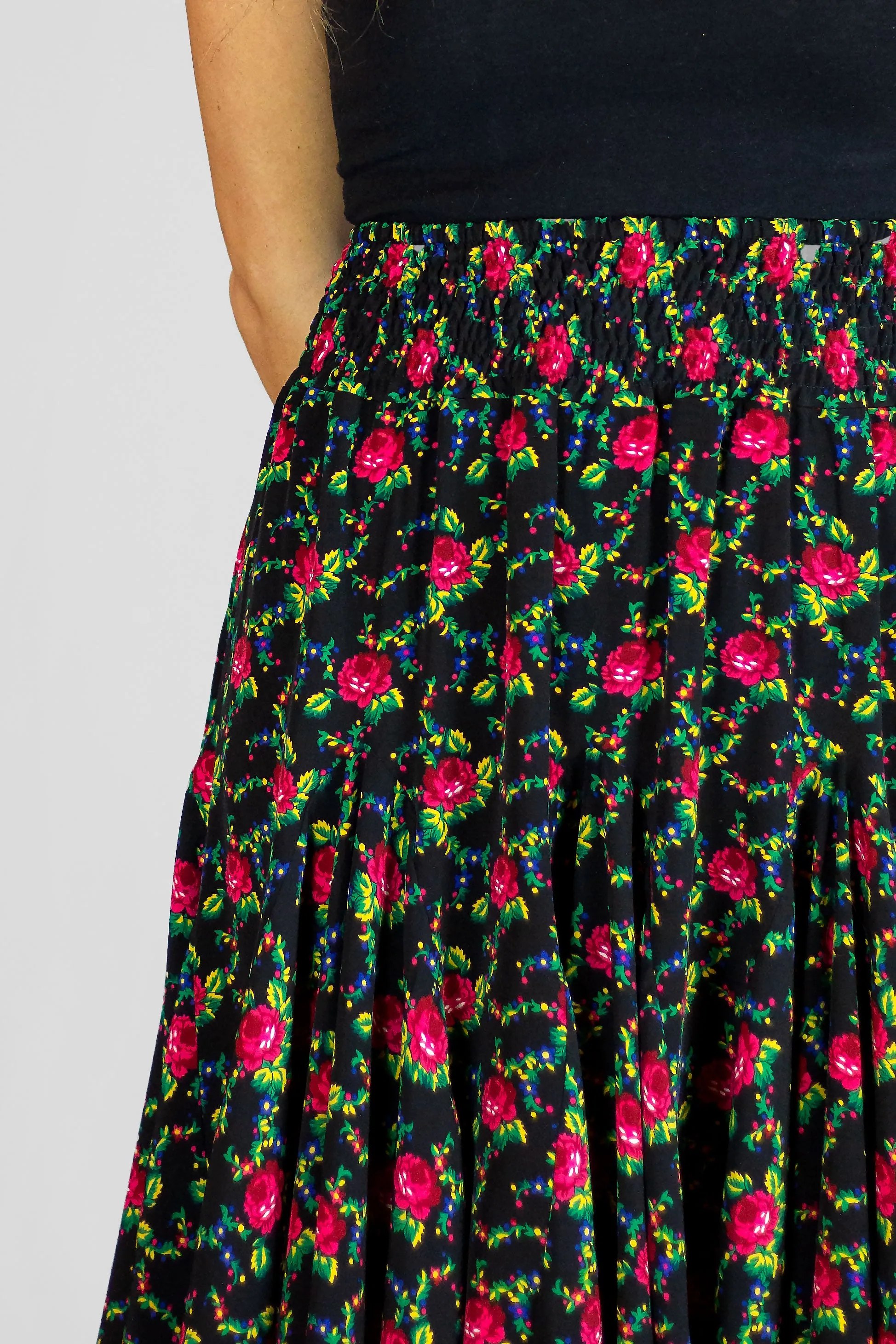 Emilia Black Folk Skirt