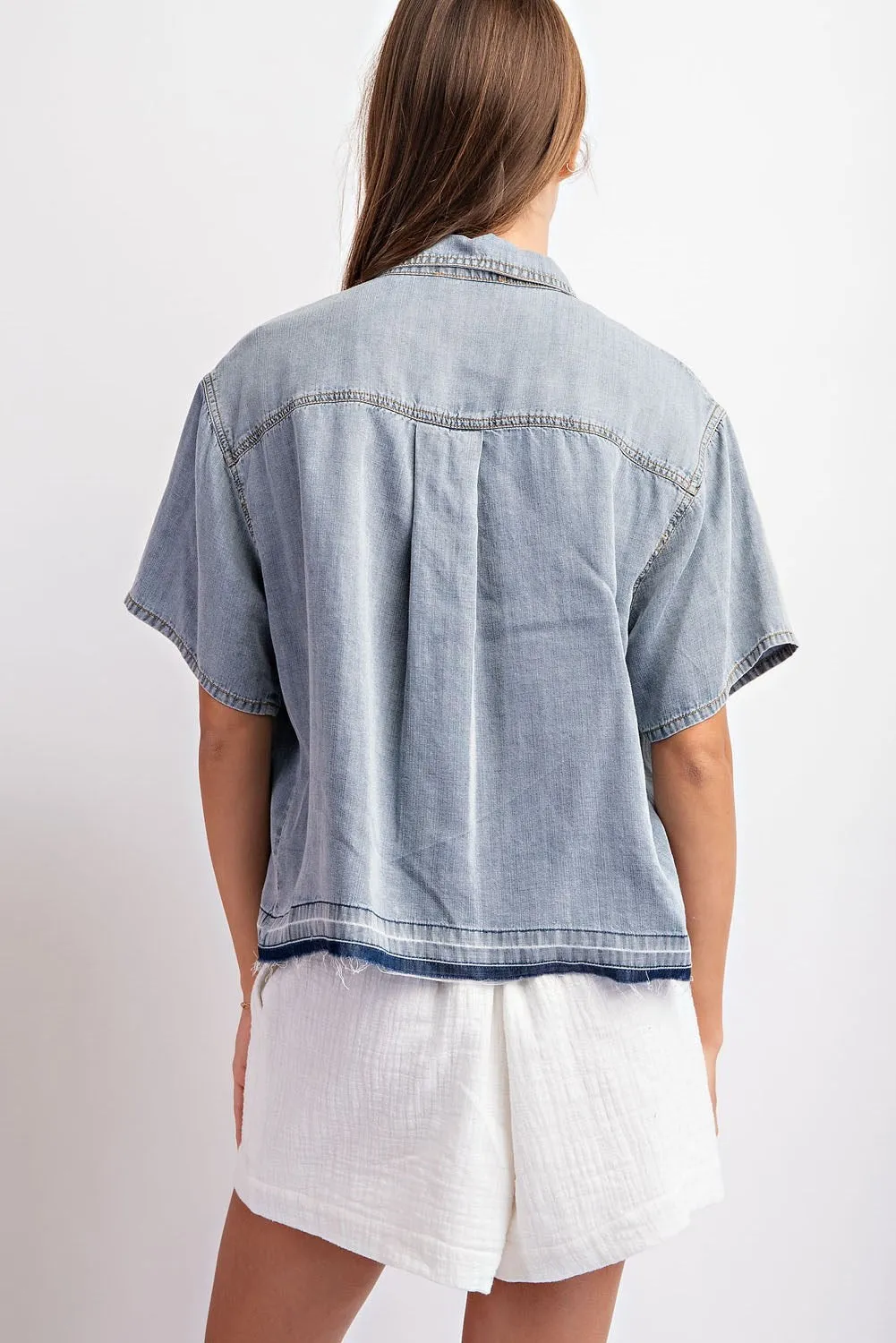 Emma Mineral Wash Button Down Top