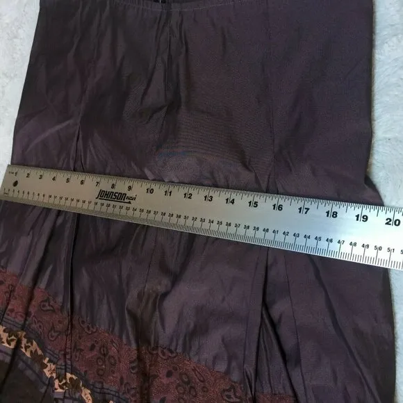 Entracte Paris Womens Metallic Blend Embroidered Pleated Skirt Size 2 Plum