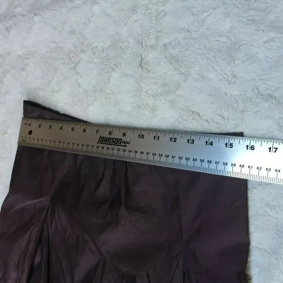 Entracte Paris Womens Metallic Blend Embroidered Pleated Skirt Size 2 Plum