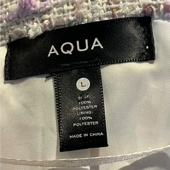 EUC From Aqua Tweed double breasted look cropped jacket