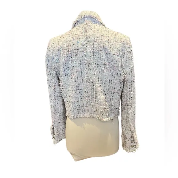 EUC From Aqua Tweed double breasted look cropped jacket