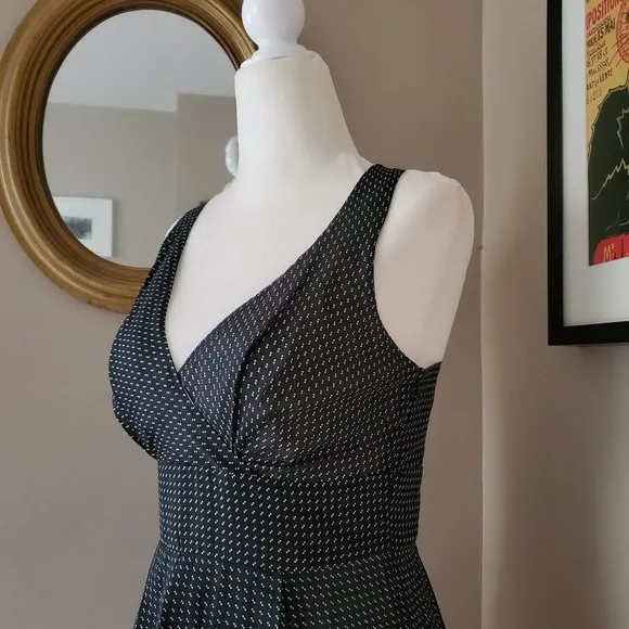 Eva Franco Black and White Eyelet Tie Back Dress Size 2