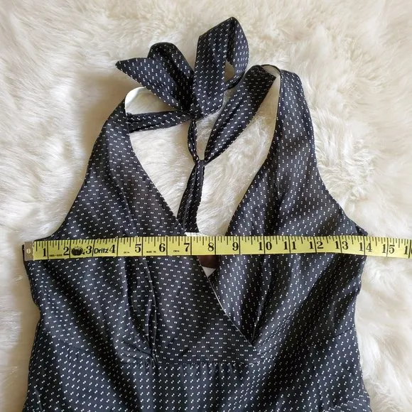 Eva Franco Black and White Eyelet Tie Back Dress Size 2