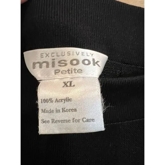 Exclusively Misook Black Midi Skirt Size XL a258