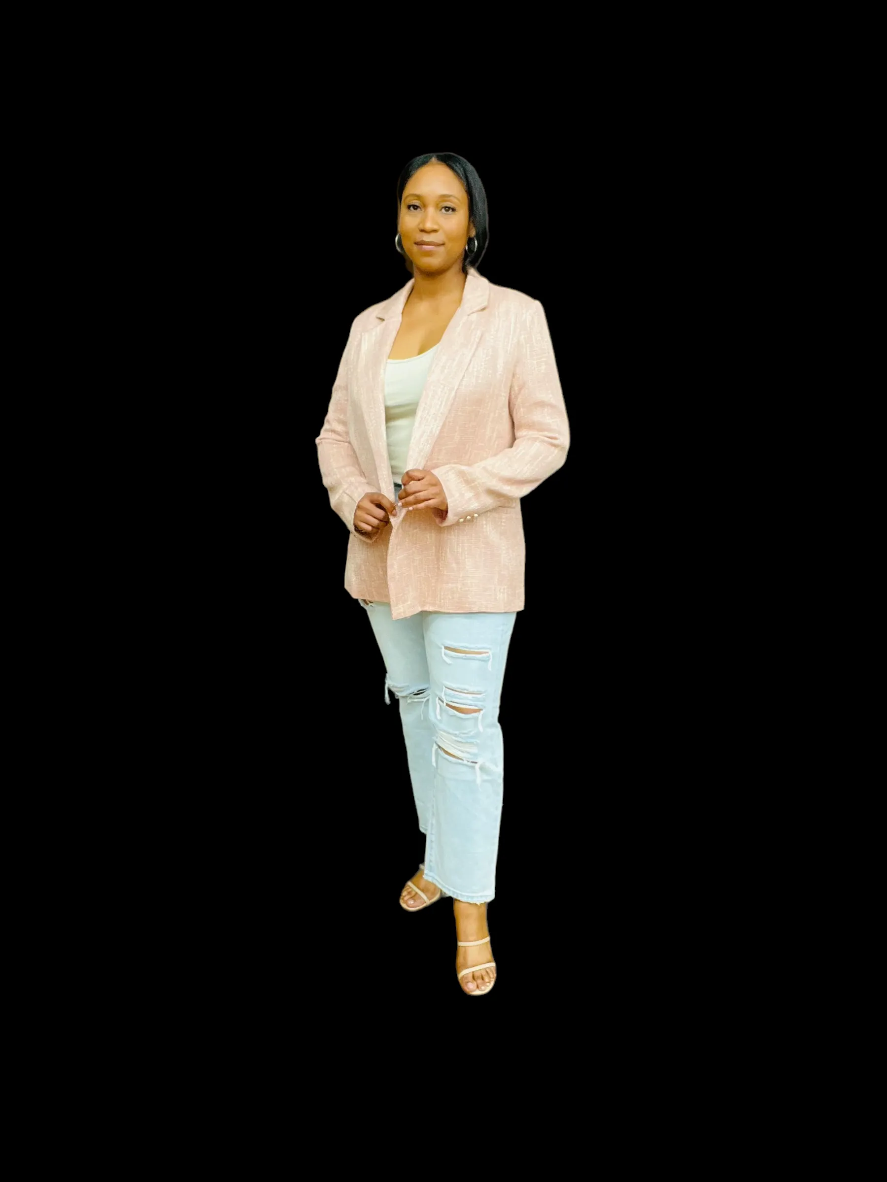 Fem Collection: Mauve Houndstooth Blazer