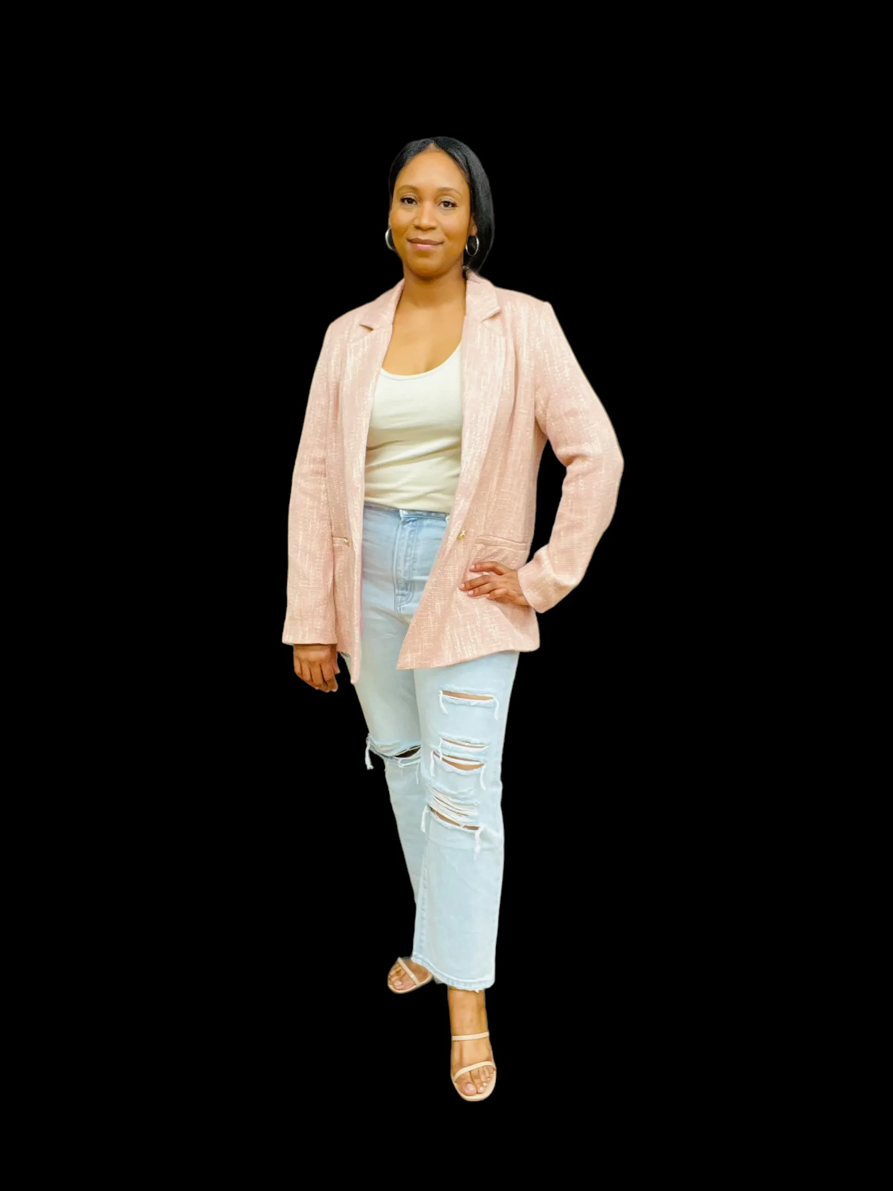Fem Collection: Mauve Houndstooth Blazer