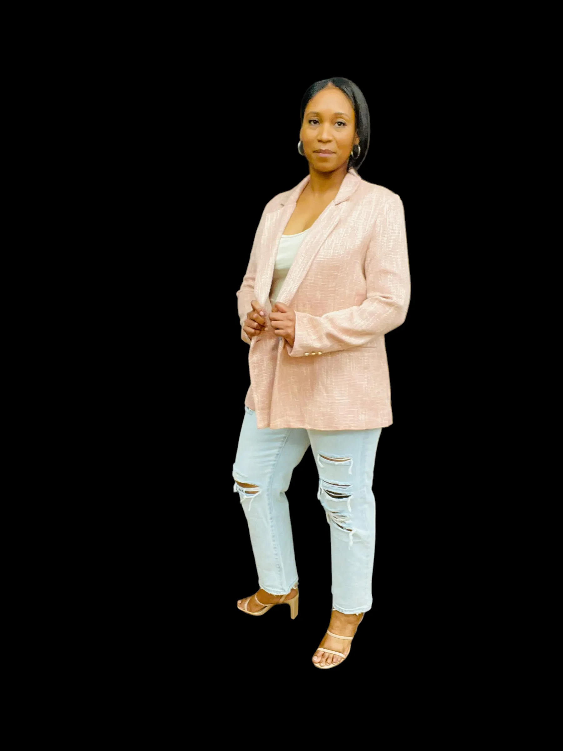 Fem Collection: Mauve Houndstooth Blazer