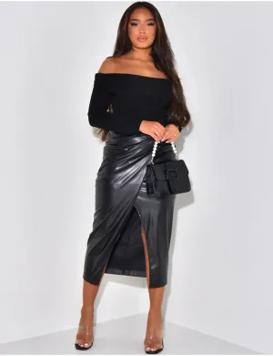 Festive Luxe PU Leather Skirt