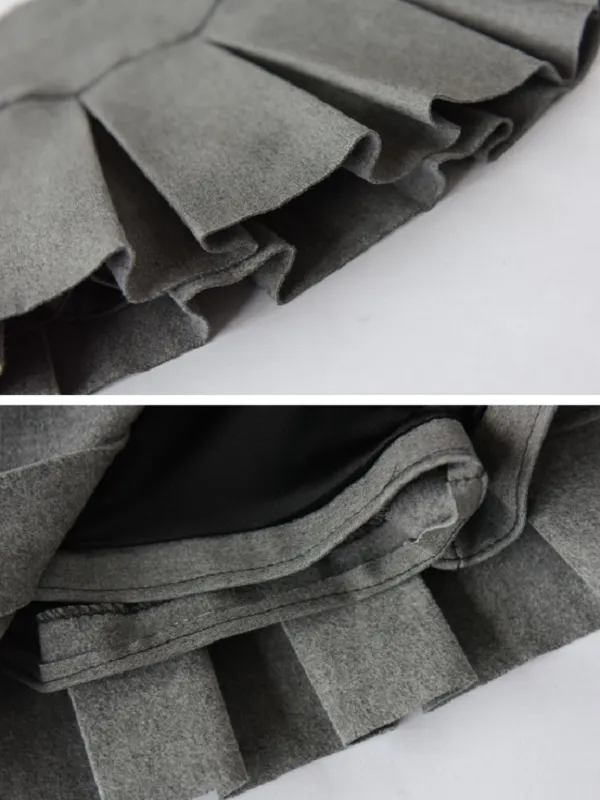 fit waist pleated mini skirt