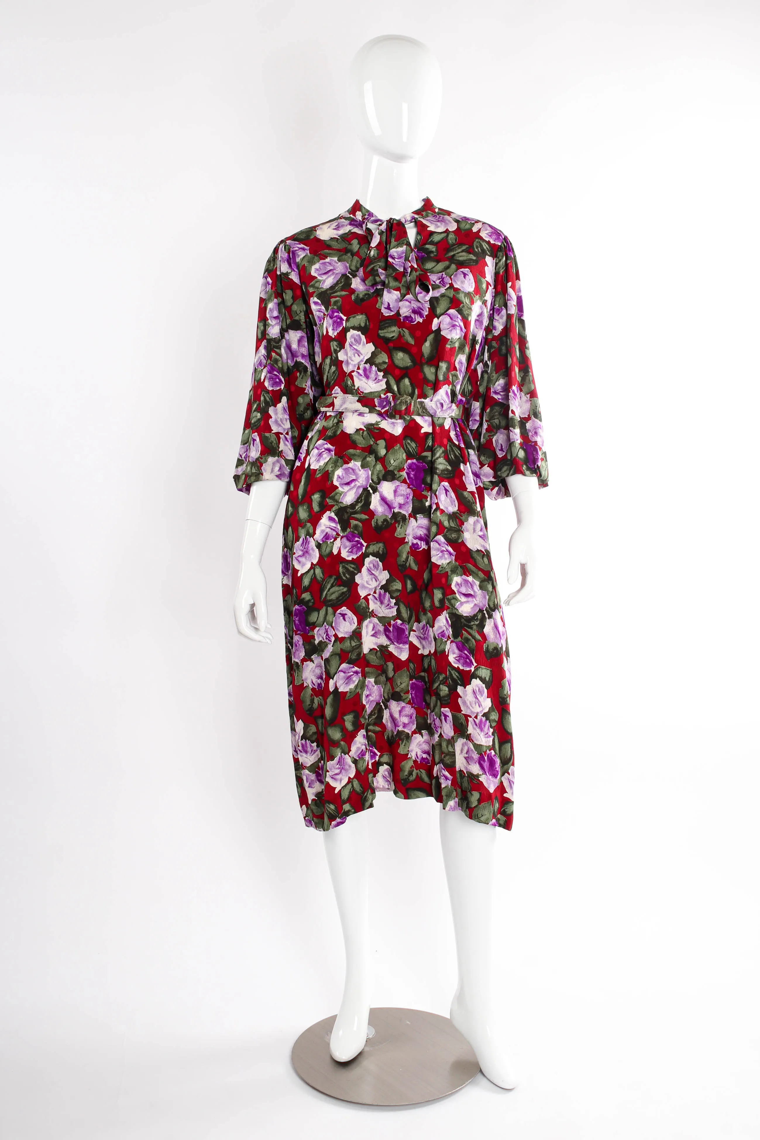 Floral Bubble Sleeve Shift Dress