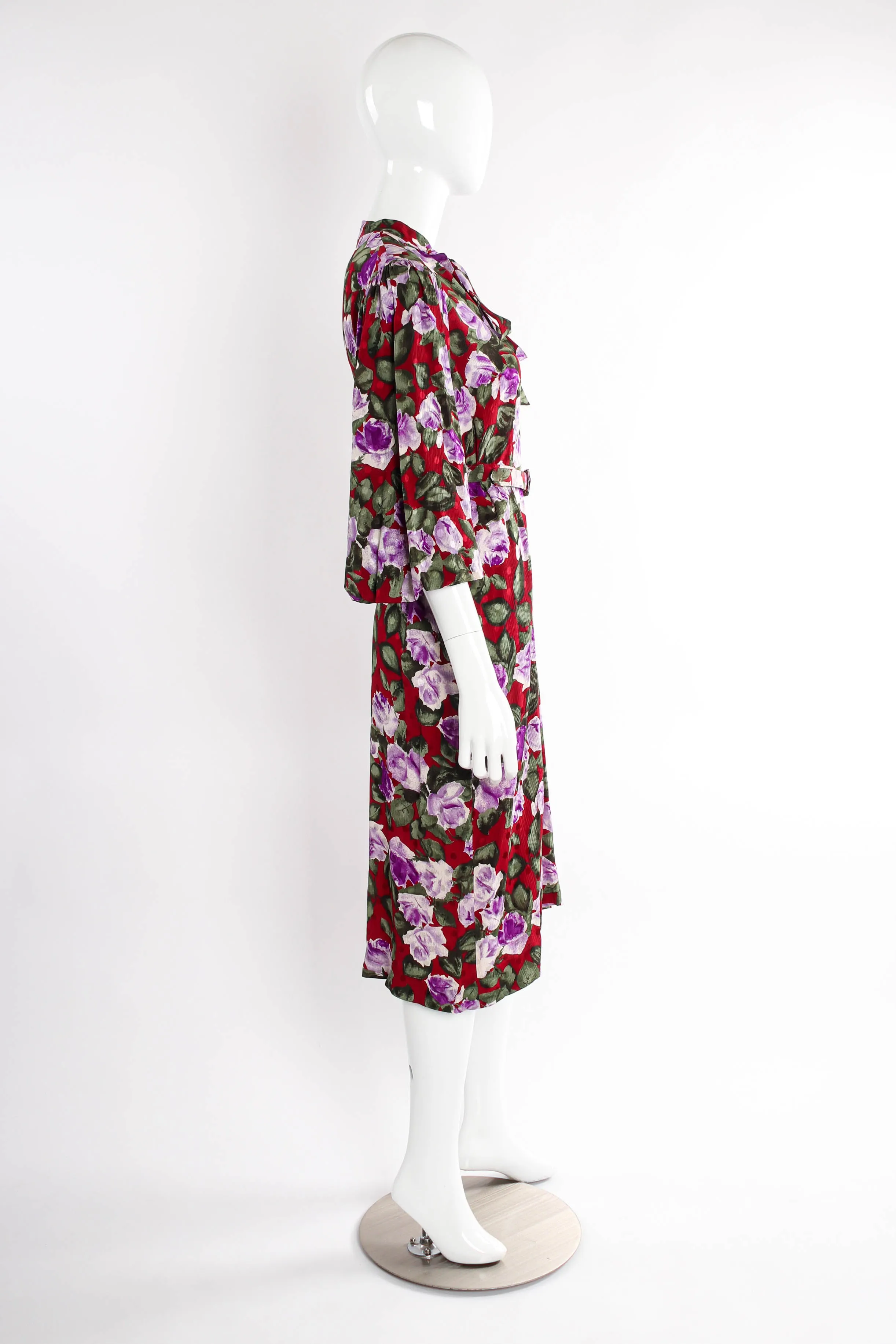 Floral Bubble Sleeve Shift Dress