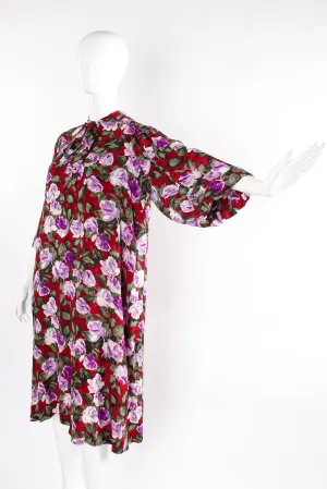Floral Bubble Sleeve Shift Dress