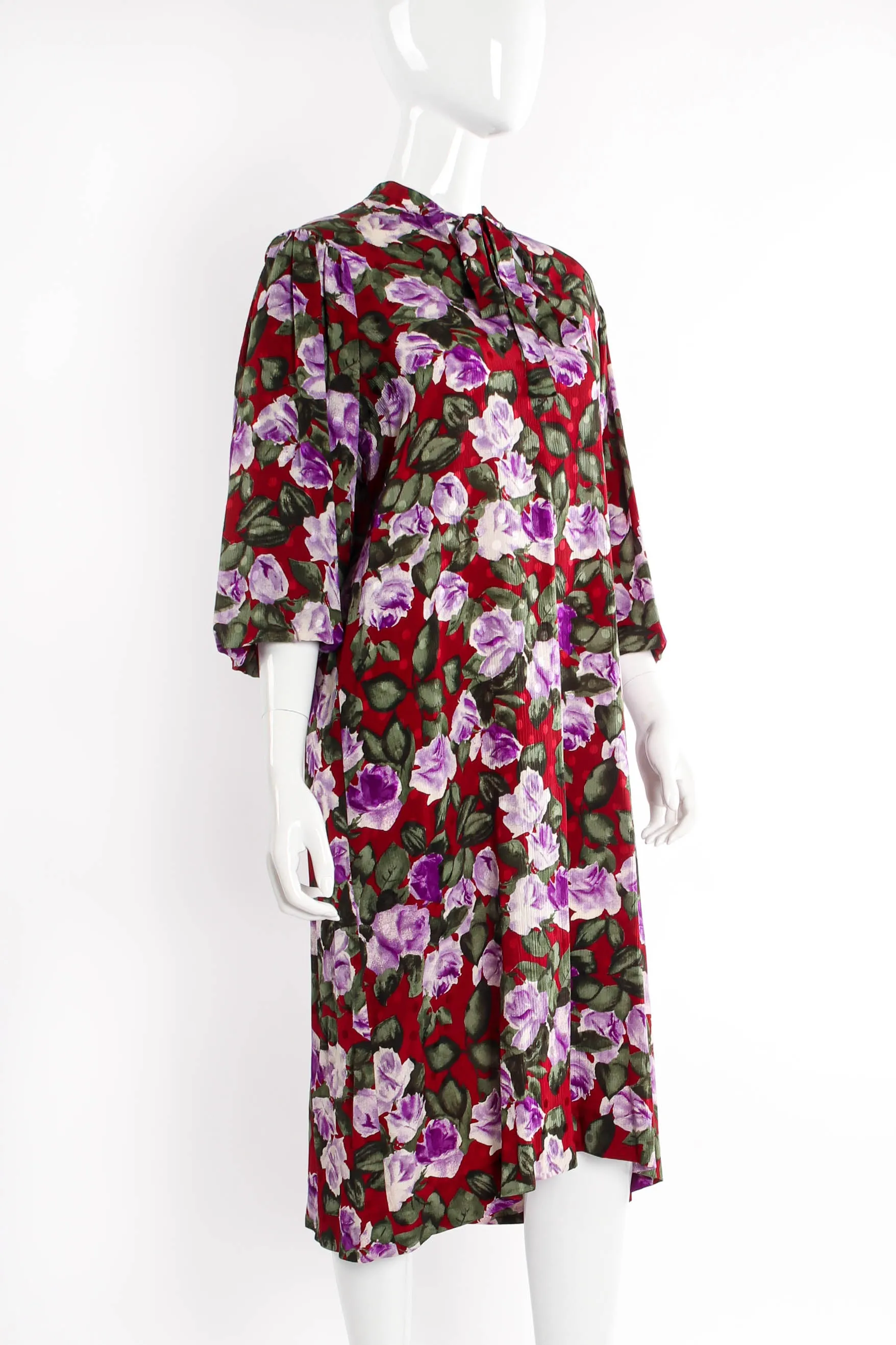 Floral Bubble Sleeve Shift Dress