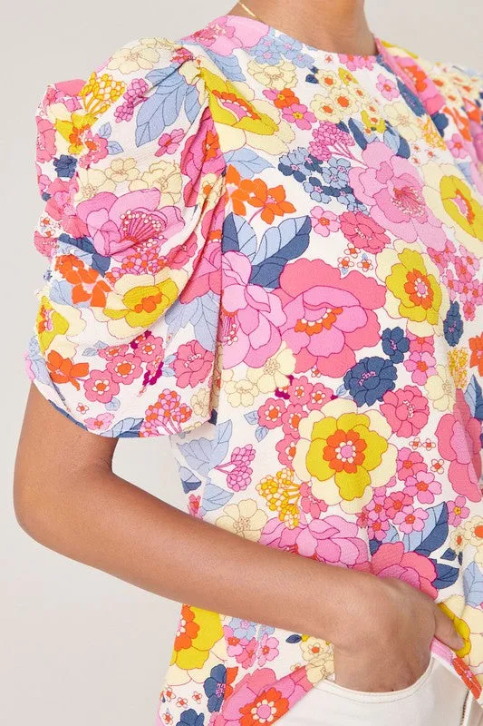 Floral Puff Sleeve Blouse