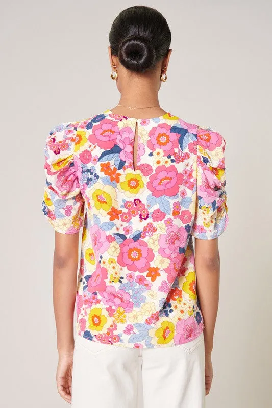 Floral Puff Sleeve Blouse