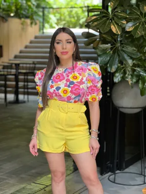 Floral Puff Sleeve Blouse