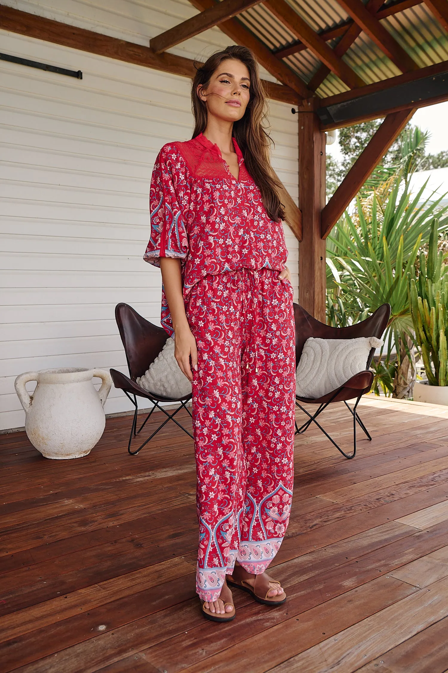Florence Blouse - Ruby Rouge