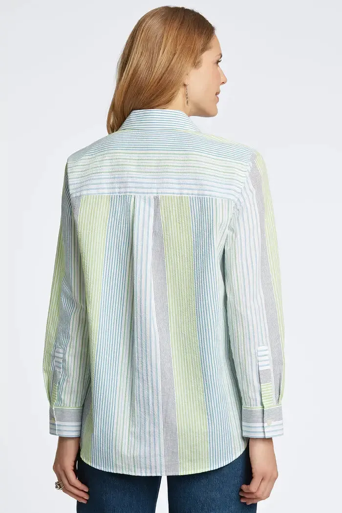 Foxcroft Boyfriend Seersucker Stripe Tunic