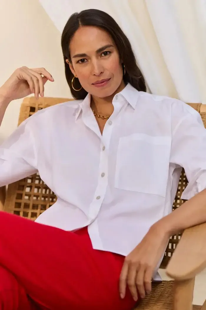 Foxcroft Marina No-Iron Stretch Cotton Long Sleeve Shirt