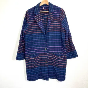 Free People Better Together‎ Blazer Jacket Medium Oversized Navy Button Up