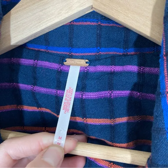 Free People Better Together‎ Blazer Jacket Medium Oversized Navy Button Up
